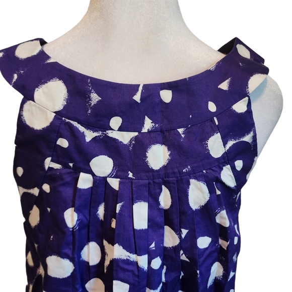 EUC Theory Purple & White Geometric Circles Halter Style Top - Picture 6 of 10